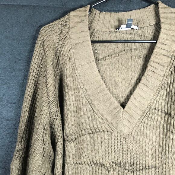 Express Womens Sweater Green V Neck Knitted Long Sleeve Tunic XSmall - Picture 4 of 12